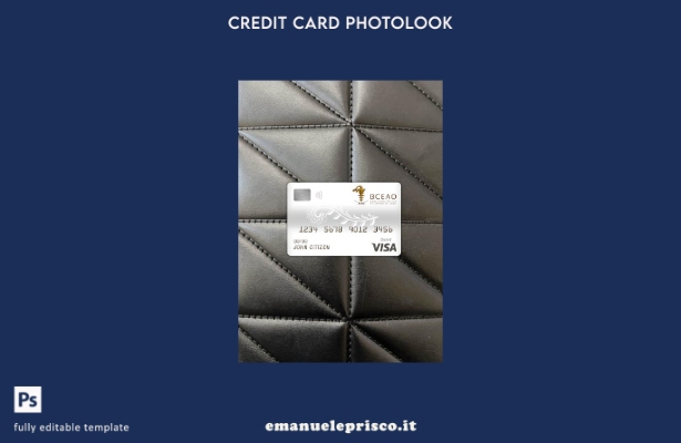 stile verificato Burkina Faso, modello frontale photolook della carta di debito 